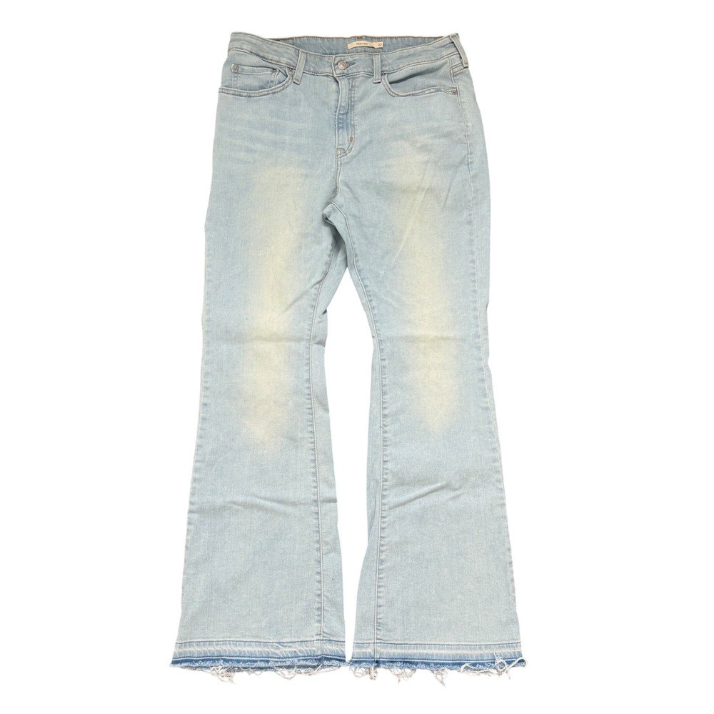 Levis 726 High Rise Flare Jeans Light Wash Raw Hem W32 L32 A3410-0187